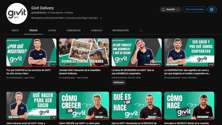 Canal de Givit Delivery realizado por Integrate Media